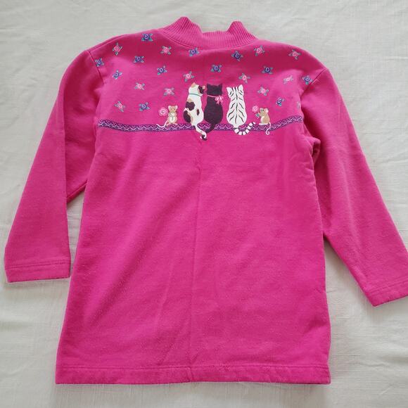 Vintage Spumoni Cats Pink Long Sleeve/Sweater 5t/6 - Picture 2 of 6